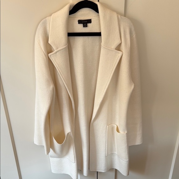 J. Crew New Lightweight Sweater Blazer Cream Open Front Cardigan - Picture 8 of 8